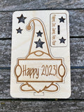 gepersonaliseerde houten kerstkaarten front view