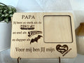Houten gegraveerde fotokader papavaderdag front view