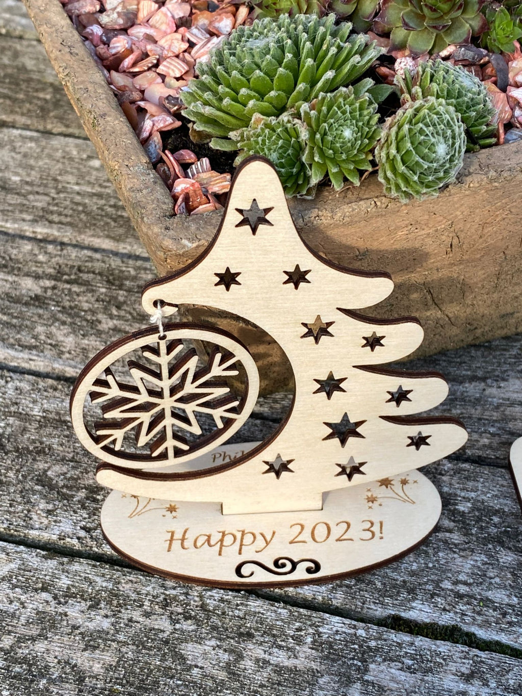 gepersonaliseerde houten kerstkaarten view 4