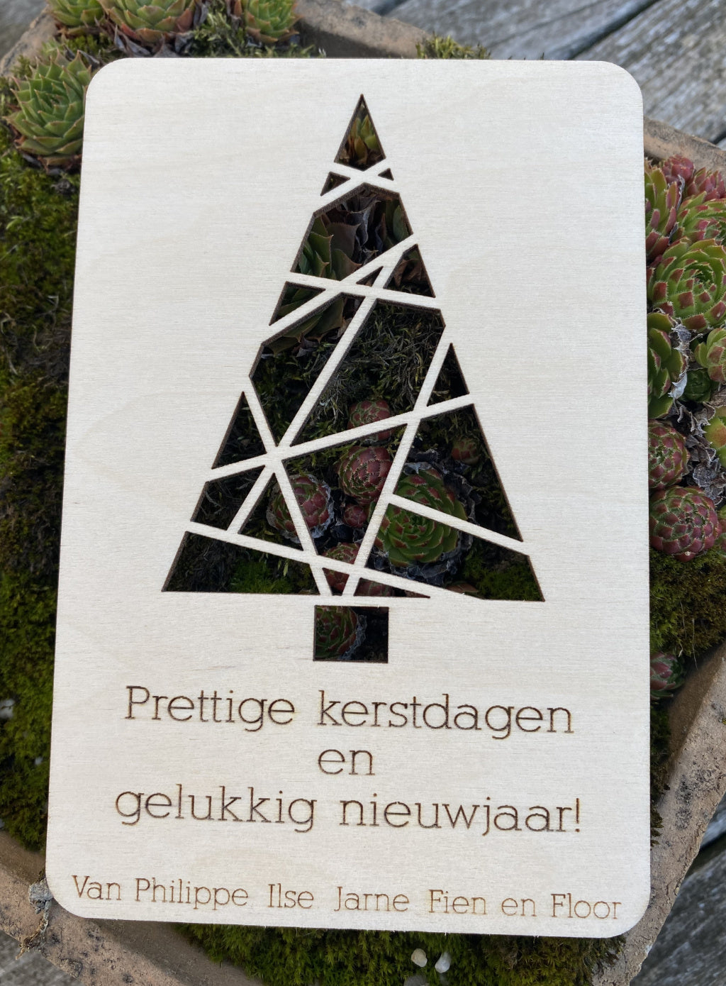 gepersonaliseerde houten kerstkaarten lifestyle