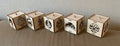 houten kubus kerstbal met verlichting front view