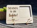 Houten gegraveerde fotokader mamamoederdag front view