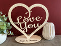 Houten hart I love you front view