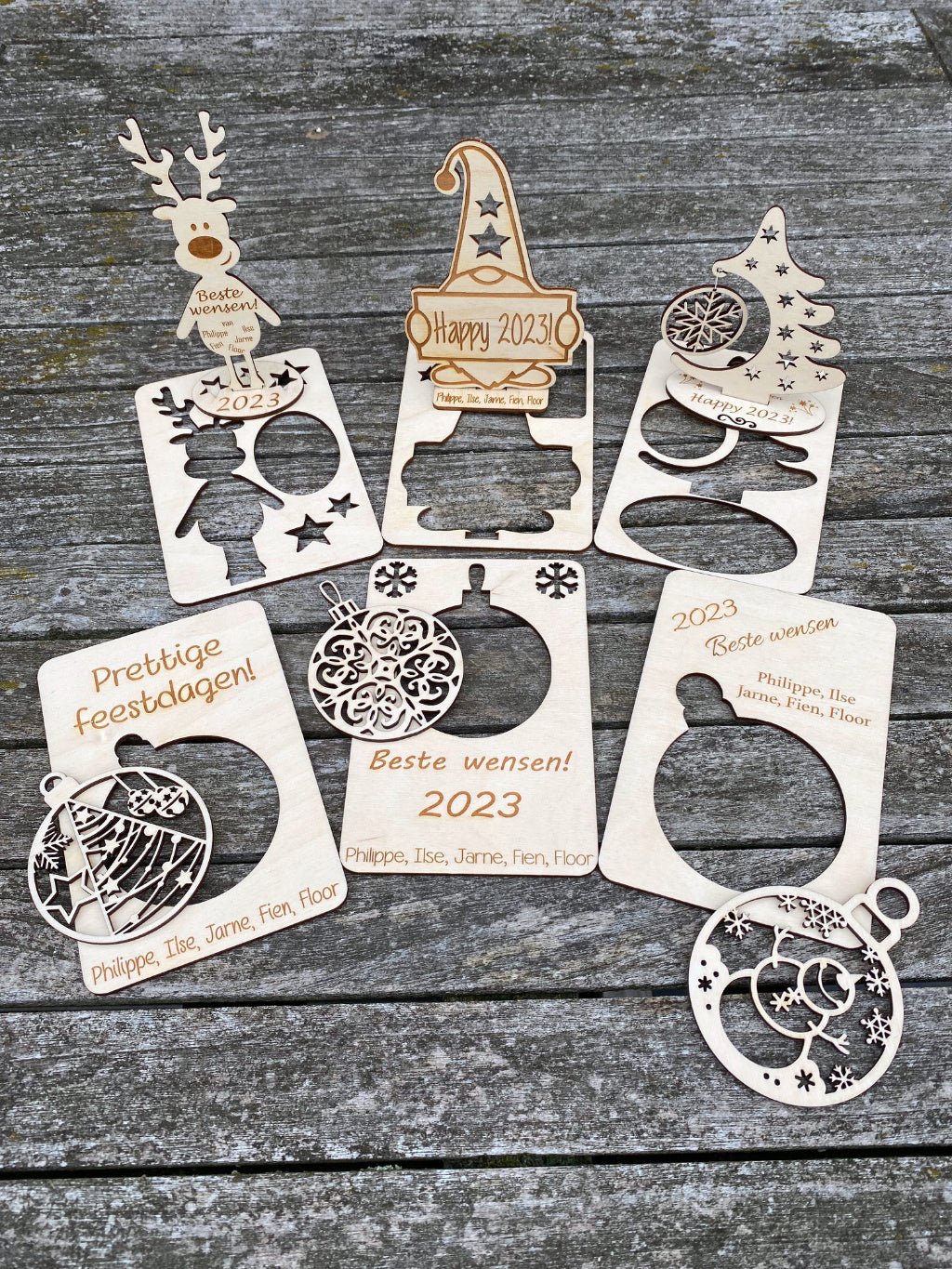 gepersonaliseerde houten kerstkaarten view 6