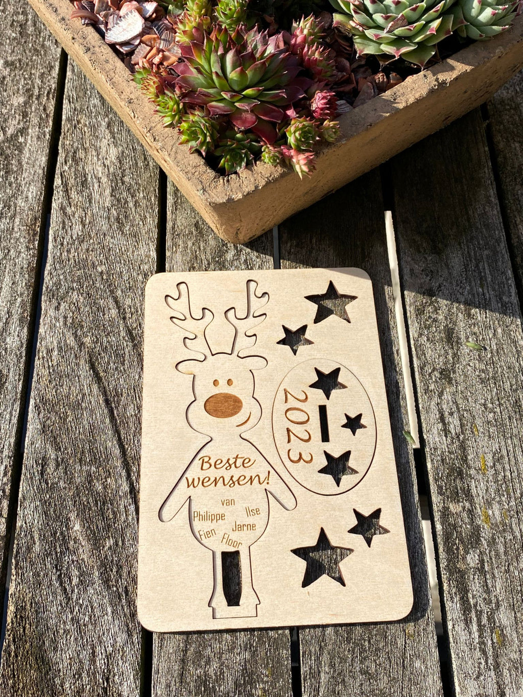 gepersonaliseerde houten kerstkaarten view 8