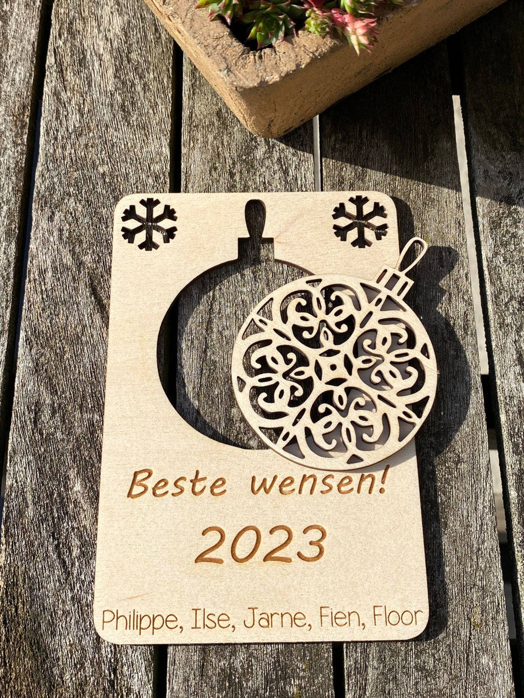 gepersonaliseerde houten kerstkaarten view 9