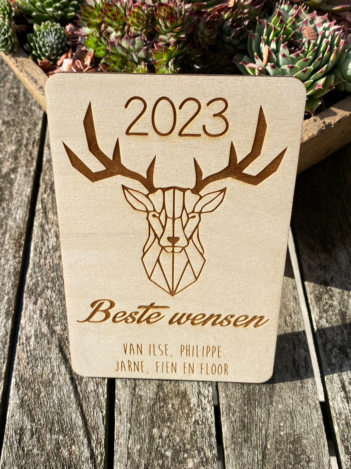 gepersonaliseerde houten kerstkaarten