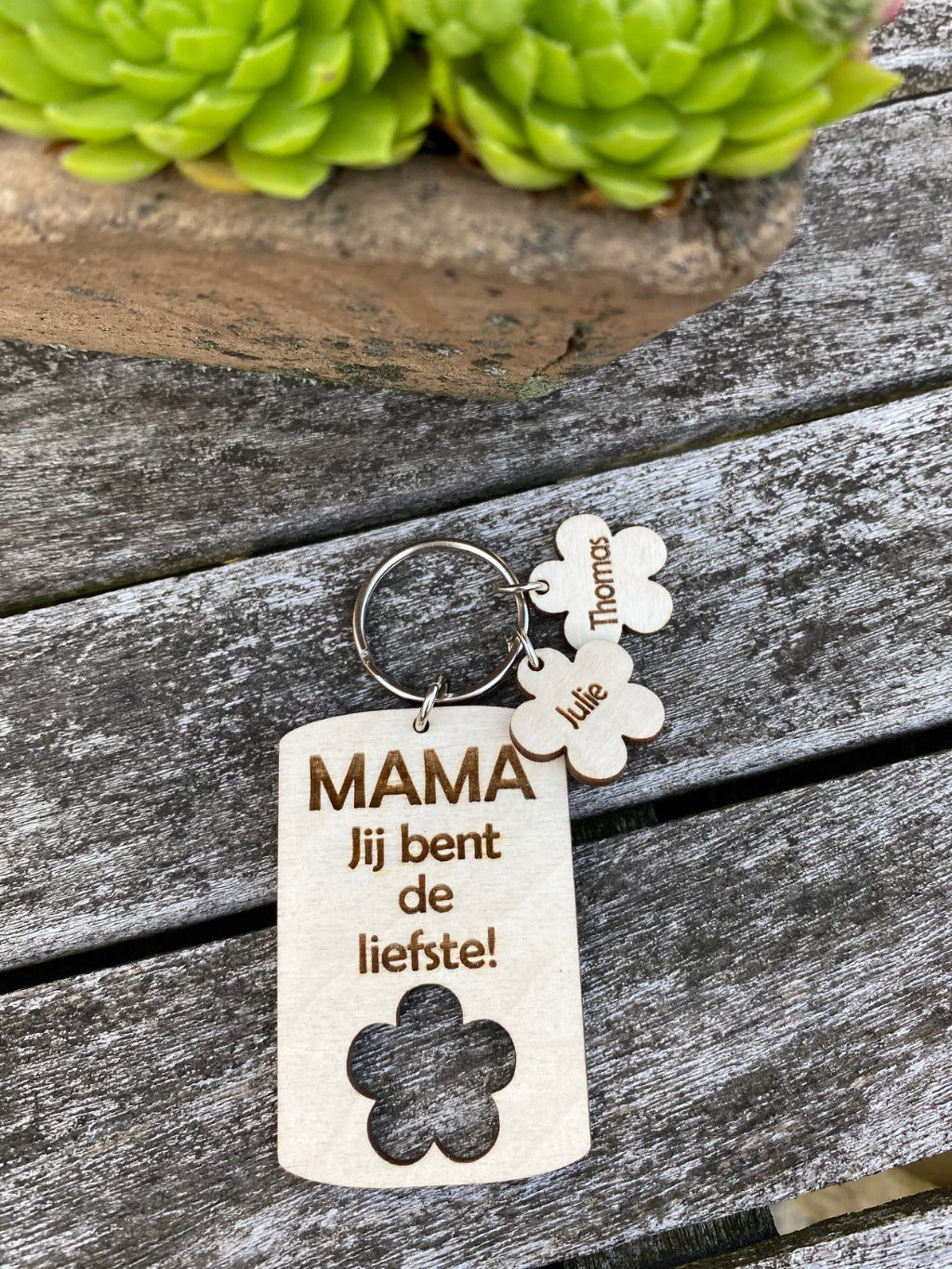 houten gepersonaliseerde sleutelhanger mamamoederdag lifestyle