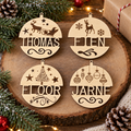 gepersonaliseerde kerstbal in hout