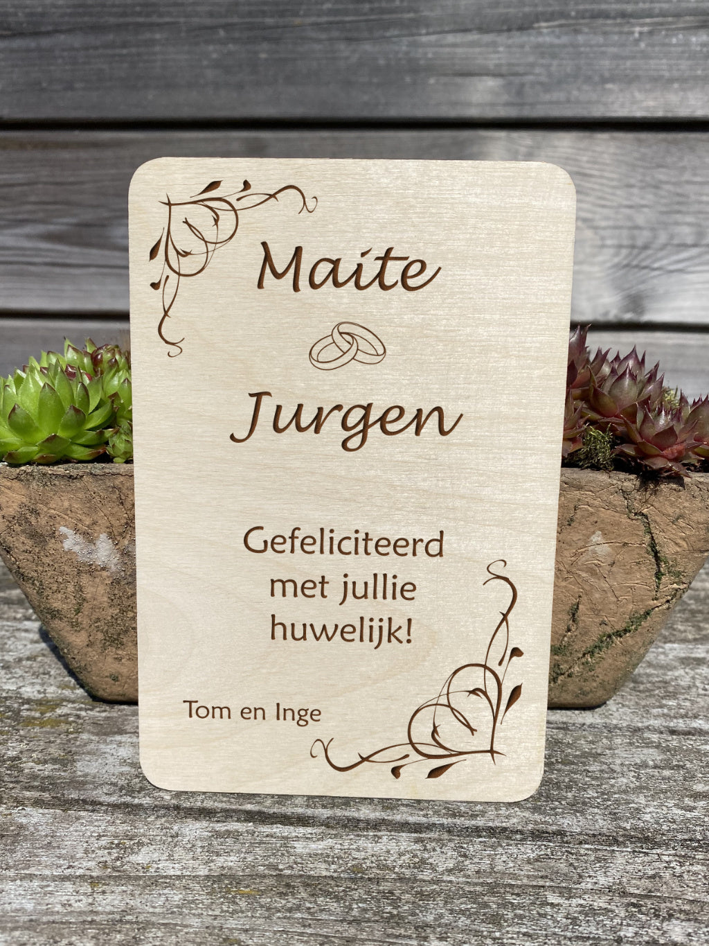 houten wenskaart huwelijk lifestyle