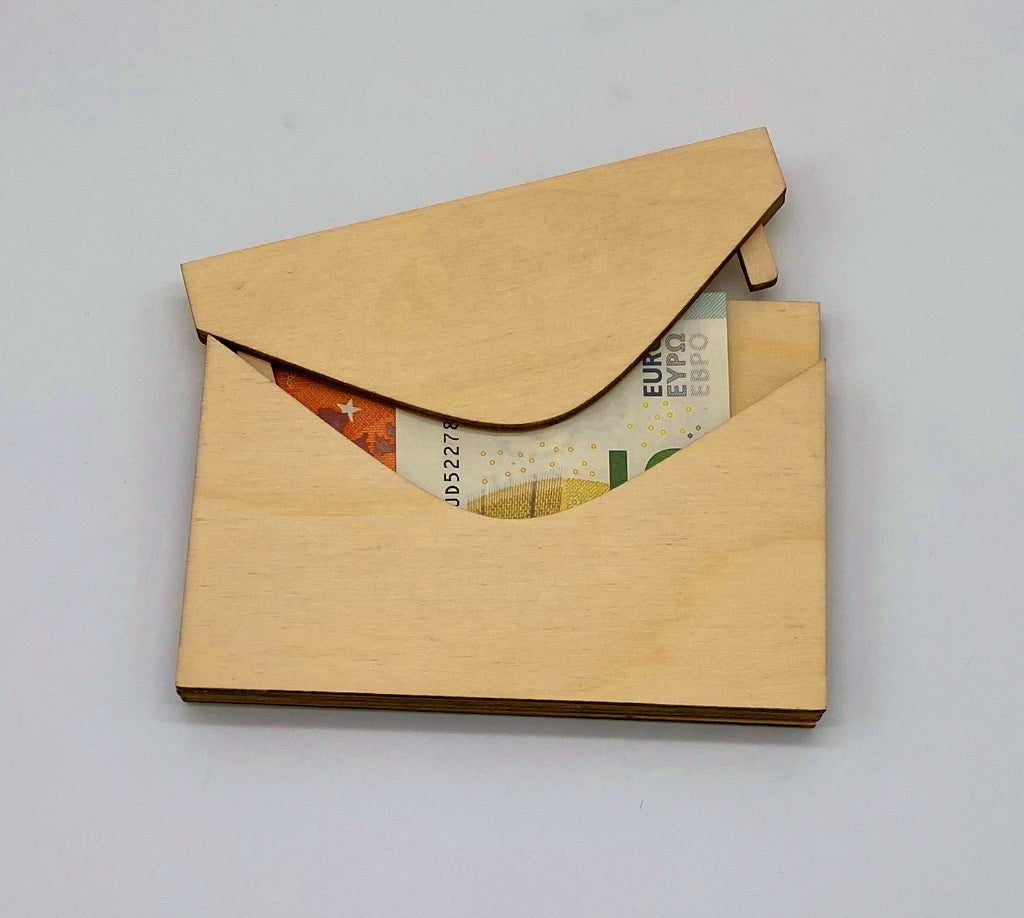origineel houten geschenk voor geld of kadokaart