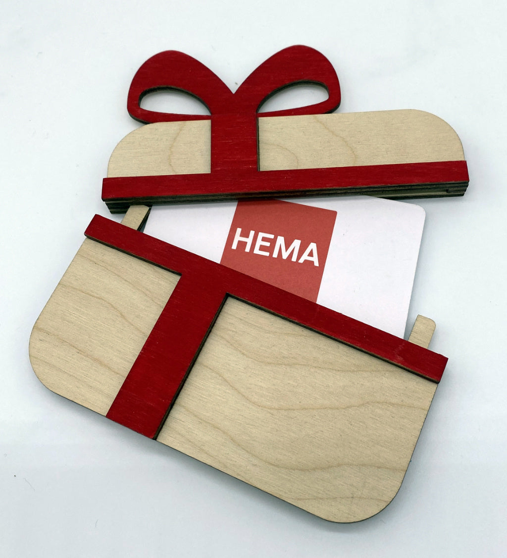 origineel houten geschenk voor geld of kadokaart