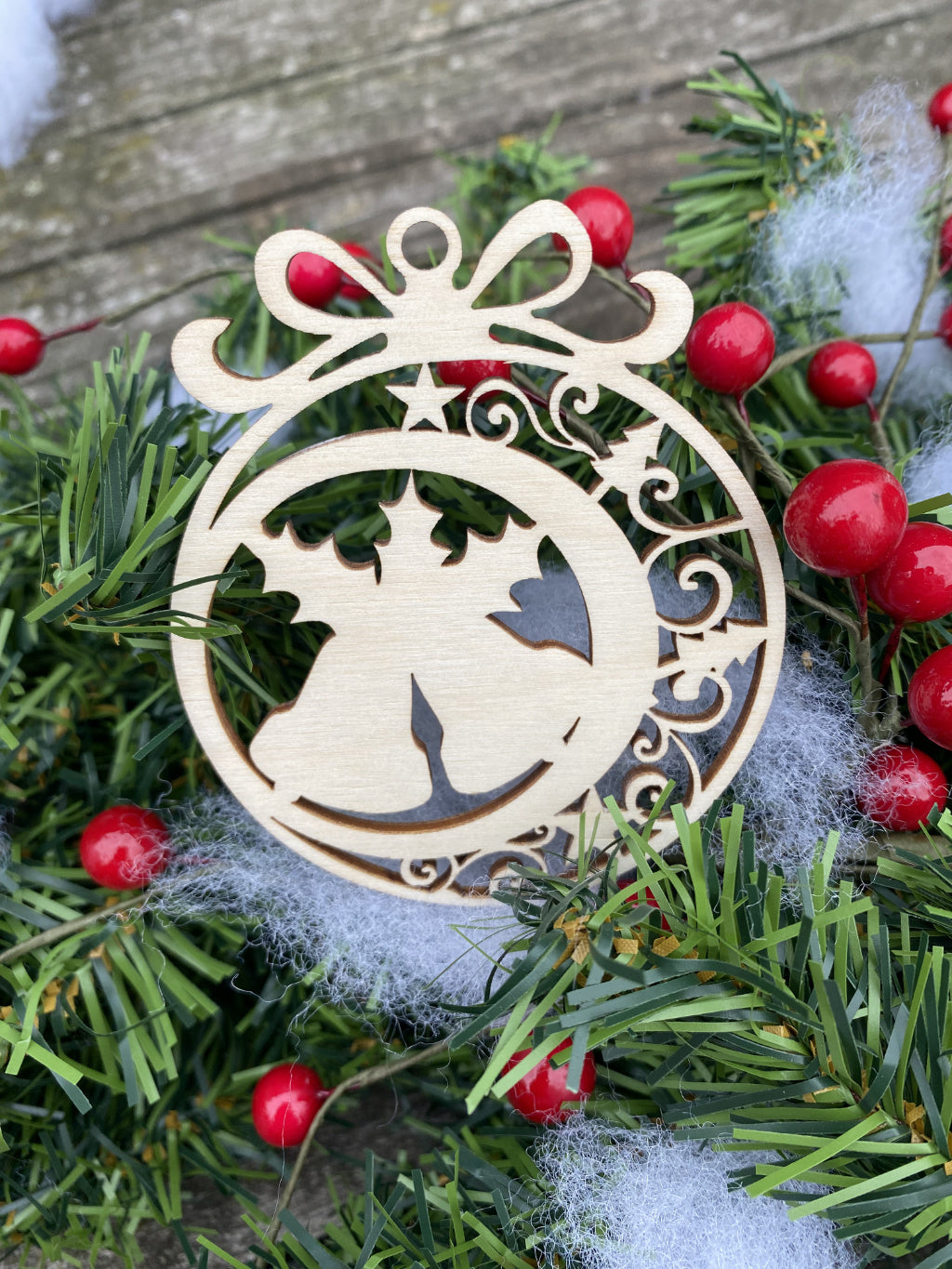 set van 6 kerstballen met strik en 1 met naam per 6 view 5