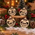kerstbal met gegraveerde naam kerstfiguren
