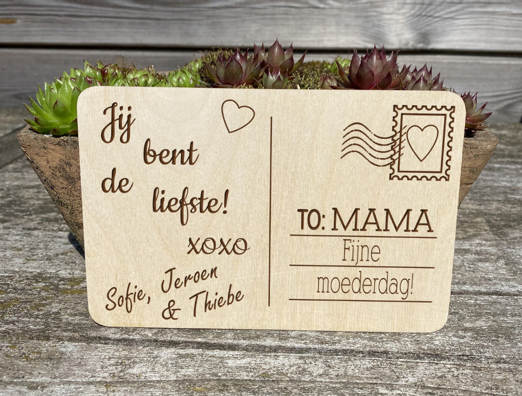 houten wenskaart mamamoederdag lifestyle