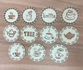 houten onderzetters set van 4 koffiethee front view
