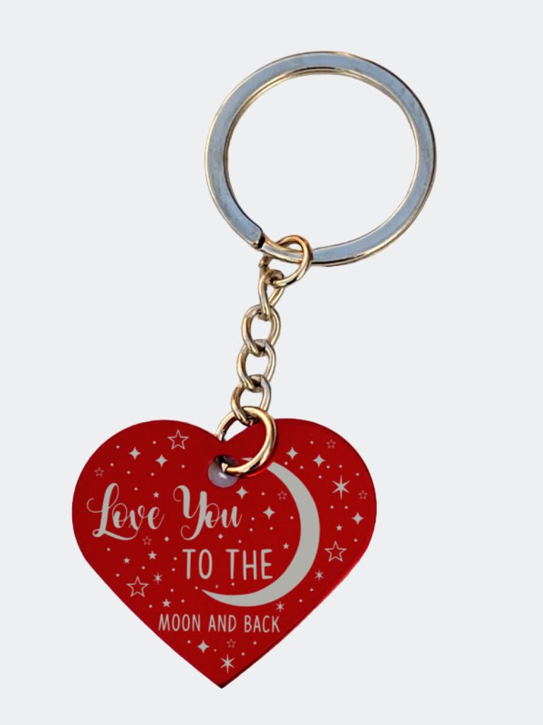 sleutelhanger met rood metalen hartje front view