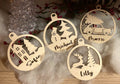 kerstbal met gegraveerde naam tafereeltje front view