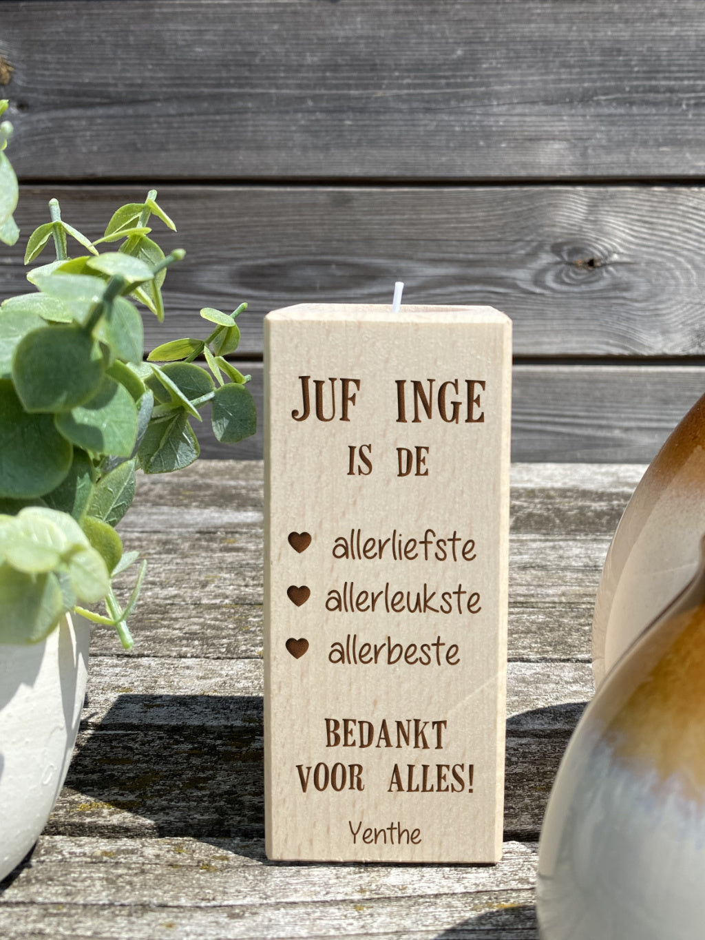 theelichthouder juf meester 13 cm lifestyle