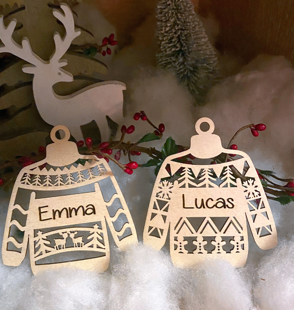 kerstbal truitjes front view