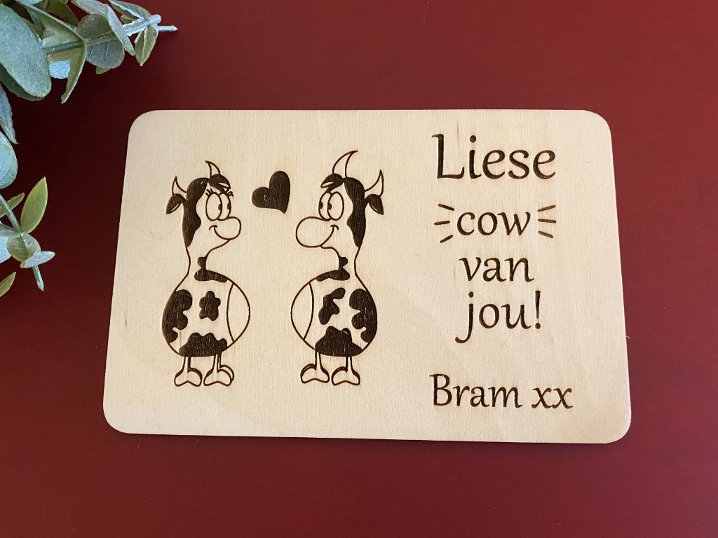 houten wenskaart valentijn detail